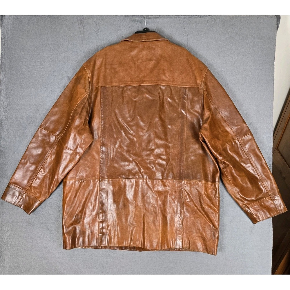 Wilsons M. Julian Jacket Mens 2XLT Tall Leather Collared Buttons Pockets Lining - Picture 2 of 6